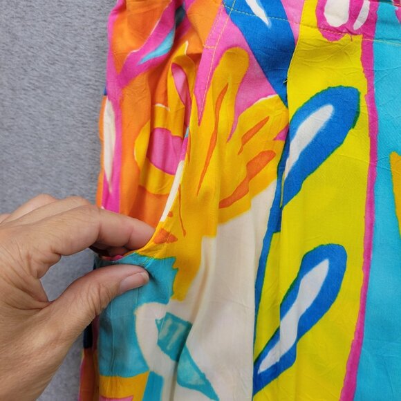 Jams World Pants Womens Medium Floral Rayon Wide Leg Joy Made in Hawaii USA - Picture 8 of 12